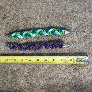 Lot Of 2 Colorful Handmade Braided Seed Bead  Bracelets